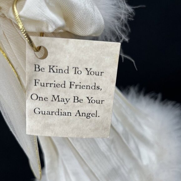 Lhasa Apso‎ Guardian Angel Tree Topper Black Cream 12" tall Sympathy Gift - Picture 3 of 8
